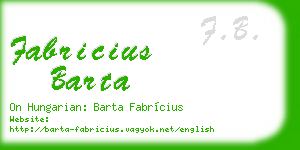 fabricius barta business card